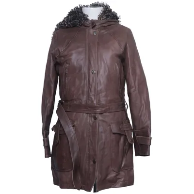 Leren jas (Bruin) van Goldstein Leer, Polyester