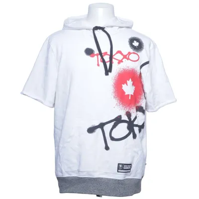 Short sleeve hoodie (White, Gray, Red) from Hudson's Bay Cotton, Polyester