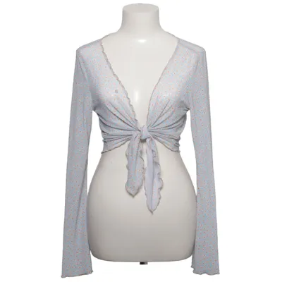 Crop top (Blauw, Wit, Geel) van Monki Elastaan, Polyester