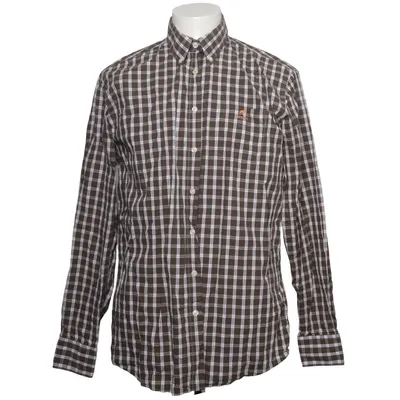 Button down shirt (Brown, White) from Bison Cotton