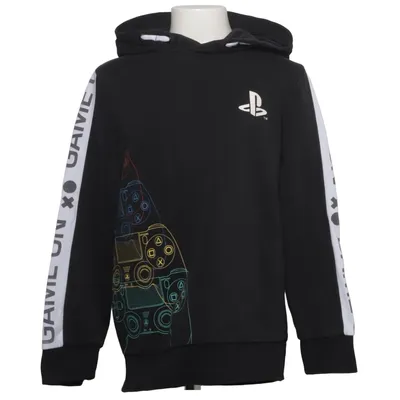 Hoodie (Black, Multicolored) from Playstation Cotton, Polyester