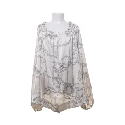 Blouse (Wit, Zwart) van H&M Modern Classic Polyester