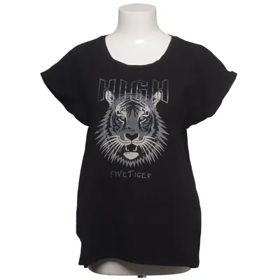 T-shirt (Zwart) van Culture Katoen, Elastaan