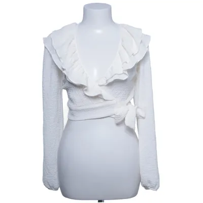 Blouse portefeuille (Blanc) de Bershka Élasthane, Polyester