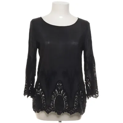 Blouse (Zwart) van Hallhuber Katoen, Zijde