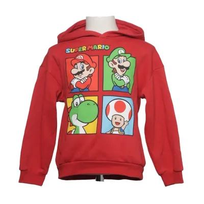 Kapuzenpullover (Rot, Mehrfarbig) von Super Mario Baumwolle, Polyester