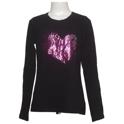 Lange mouwen shirt (Zwart, Roze) van Faded Glory Katoen, Elastaan