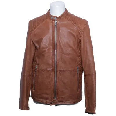 Leather jacket (Brown) from Freaky Nation Cotton, Leather, Polyester