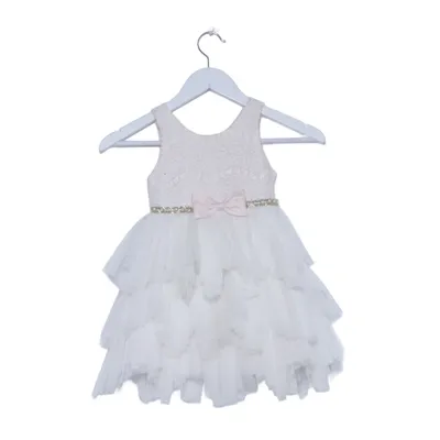 Blomsterpigekjole (Hvid, Pink) fra American Princess Polyester