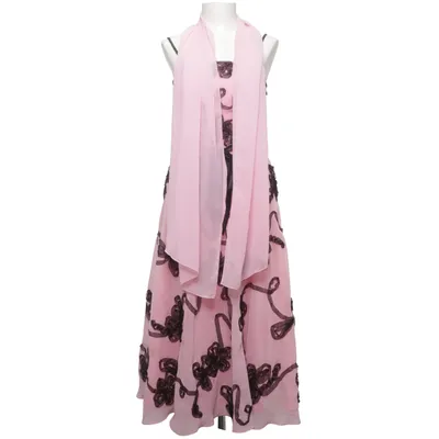 Robe de soirée (Magic M YD19 - rosa selskabskjole med sorte rosetter) de Magic M Polyester, Viscose