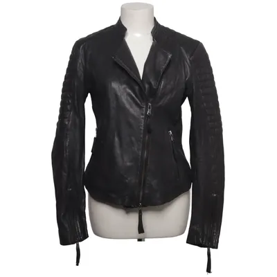 Veste de motard (Noir) de Be Edgy Coton, Cuir, Polyester