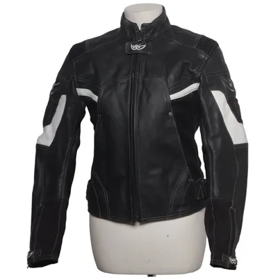 Blouson de moto (Noir, Blanc) de Racing Cuir, Polyester