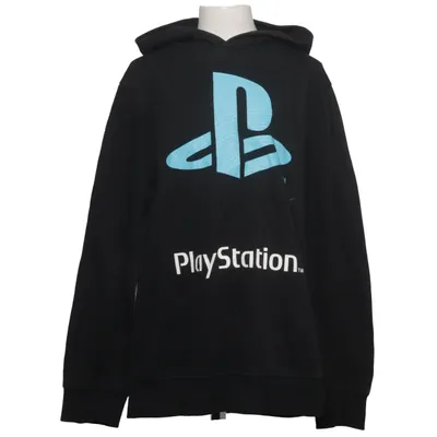 Hoodie (Black, Blue) from Playstation Cotton, Polyester
