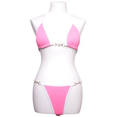 Bikini (Pink, White) Elastane, Polyester