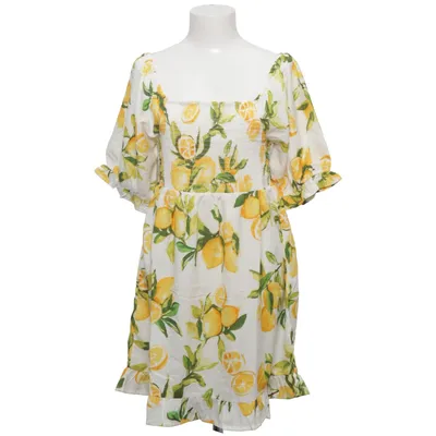 Jurk (Wit, Geel, Groen) van Wednesday's Girl Polyester