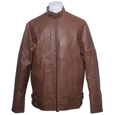 Jacket (Brown) from Fashion Wear Polyurethane, Viscose