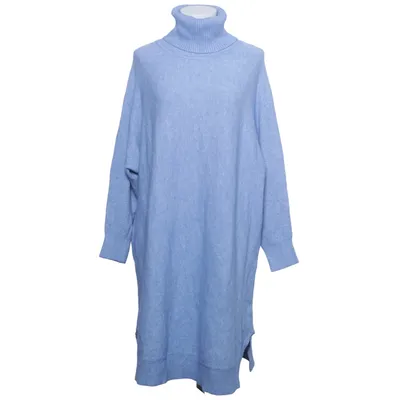 Robe à col roulé (Bleu) de Just Woman Cachemire, Polyamide, Viscose, Laine