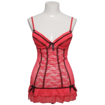 Negligé (Rood, Zwart) van Censored Elastaan, Polyamide, Polyester
