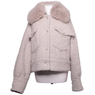 Shearlingjacka (Beige) från Meotine Elastan, Polyester, Ull