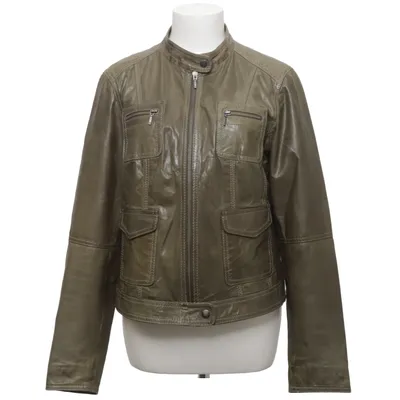 Leather jacket (Green) from KappAhl Leather