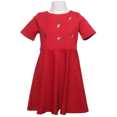 Klänning (Röd) från Lindex Kids Elastan, Polyester, Viskos