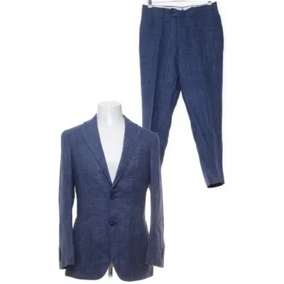 Suit (Blue) from E. Thomas Wool, Silk, Linen, Cupro, Viscose, Polyester