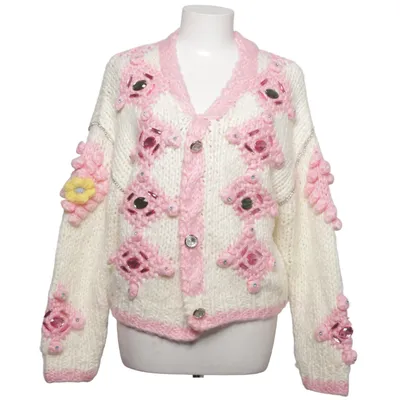 Cardigan (Wit, Roze) van Mochy Acryl