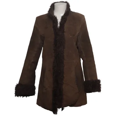 Shearling jas (Bruin) van KappAhl Acryl, Leer