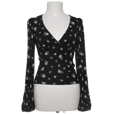 Blus (Svart, Flerfärgad) från KappAhl Elastan, Viskos