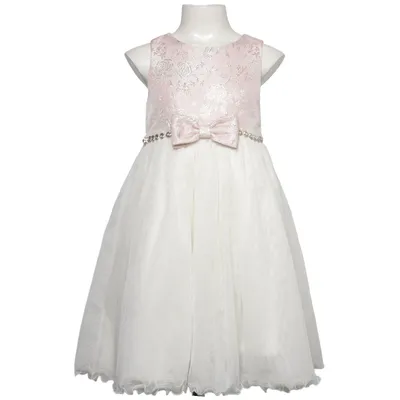 Flower girl dress (Pink, White) from American Princess Polyester