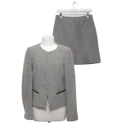 Skirt suit (Black, White) from 123 Acetate, Cotton, Polyester