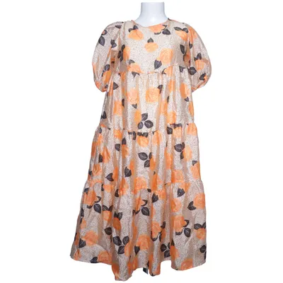 Klänning (Beige, Orange, Flerfärgad) från Cras Polyester