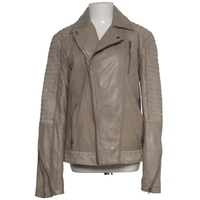Veste de motard (Gris) de Jilani Collection Cuir, Polyester
