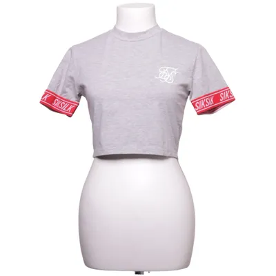 Crop top (Grå, Röd) från SikSilk Bomull, Elastan, Polyester