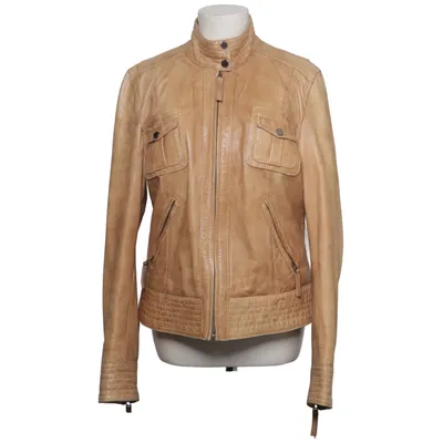 Læderjakke (Beige) fra Oakwood Bomuld, Læder, Viscose