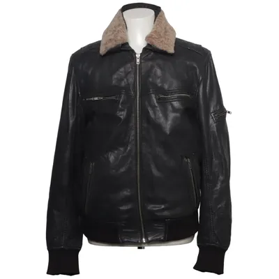 Leren jack (Zwart) van Rock'n Blue Katoen, Leer, Polyester