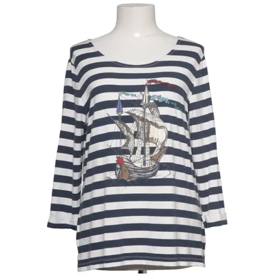 Langærmet t-shirt (Blå, Hvid) fra Amy Vermont Elastan, Viscose