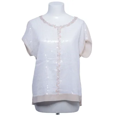 Blouse (Beige, White) from Oky Coky