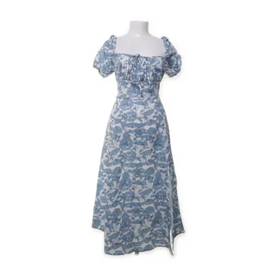 Dress (White, Blue) from Lovito