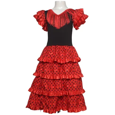 Fancy dress (Red, Black) Cotton, Polyamide, Polyester