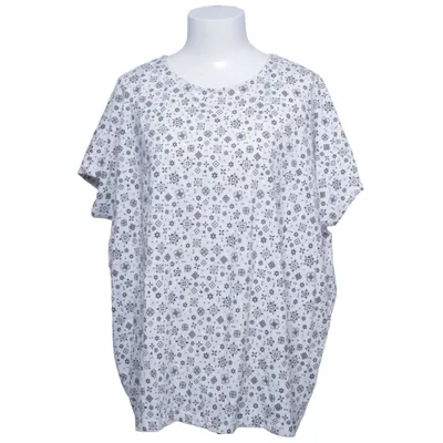 Top (Wit, Blauw) van Gina Katoen, Polyester