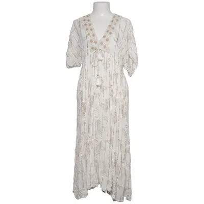 Dress (White, Gold) from Jaipur Viscose