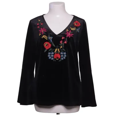 Bluse (Sort, Flerfarvet) fra Kriss Elastan, Polyester