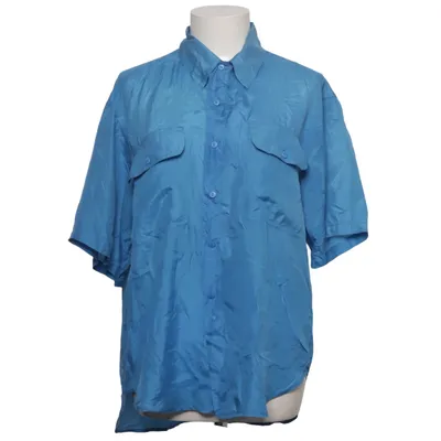 Chemise à manches courtes (Bleu) de Silk Road Soie