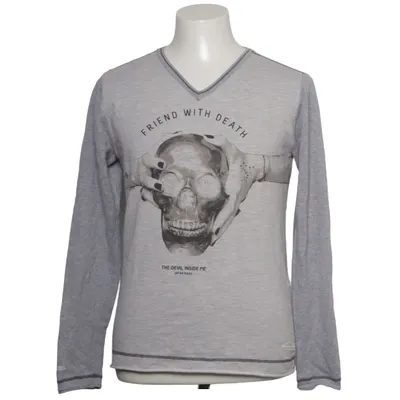 Langærmet t-shirt (Grå) fra Japan Rags Bomuld, Polyester