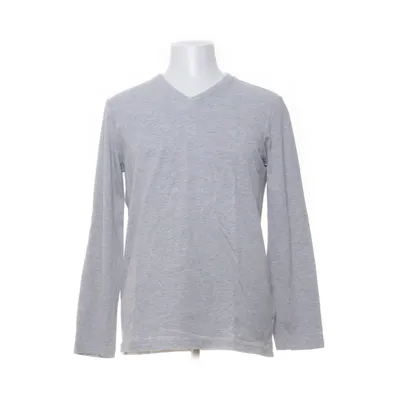 Langærmet t-shirt (Grå, Hvid) fra Menswear Bomuld, Elastan, Viscose