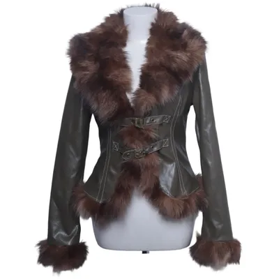 Shearling jas (Groen, Bruin)