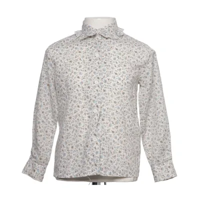 Blouse (White, Blue, Brown) from H&M Cotton, Polyester