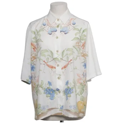 Kortärmad skjorta (Vit, Flerfärgad) från Delmod Polyester