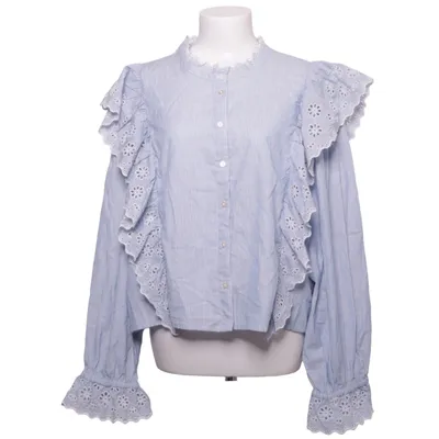 Blus (Blå, Vit) från H&M Bomull, Polyester